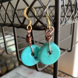 Vintage turquoise boho magnesite earrings